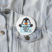 Grappige politieke meme pinguïn tarief ronde button 7,6 cm (In situ)