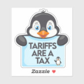 Grappige politieke meme pinguïn tarief sticker (Vel)