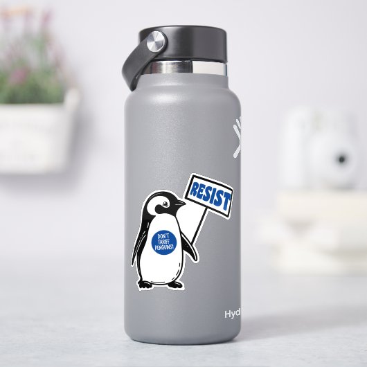 Grappige politieke meme pinguïn tarief sticker (HydroFlask)