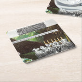 Grappige politieke satire grap bos klimaatverander kartonnen onderzetters (Schuin)