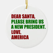 Grappige politieke verkiezingen lieve kerstman keramisch ornament (Voorkant)