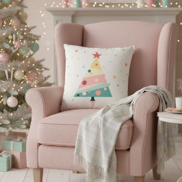 Grappige polka dot moderne kerstboom kussen