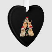 Grappige Pomeranian Kerstboom Decoratie Ornament C (voorkant)