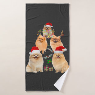 Grappige Pomeranian Kerstboom Decoratie Ornament C Badhanddoek