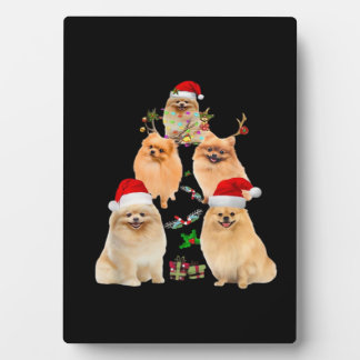 Grappige Pomeranian Kerstboom Decoratie Ornament C Fotoplaat