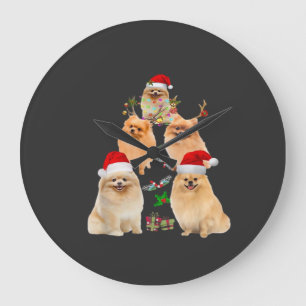 Grappige Pomeranian Kerstboom Decoratie Ornament C Grote Klok
