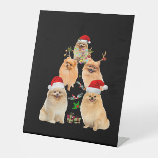 Grappige Pomeranian Kerstboom Decoratie Ornament C Reclamebord Met Voetstuk