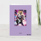 Grappige Pomeranian Rockster Kaart (Achterkant)