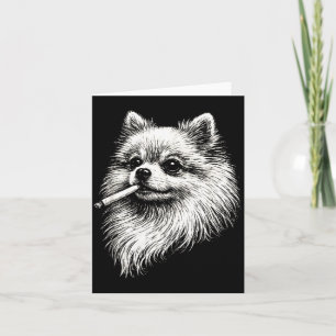 Grappige Pomeranian Roken Meme Hond Kaart