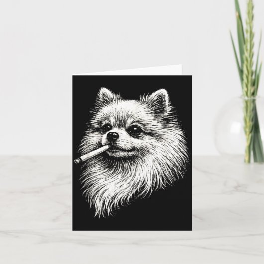 Grappige Pomeranian Roken Meme Hond Kaart (Voorkant)