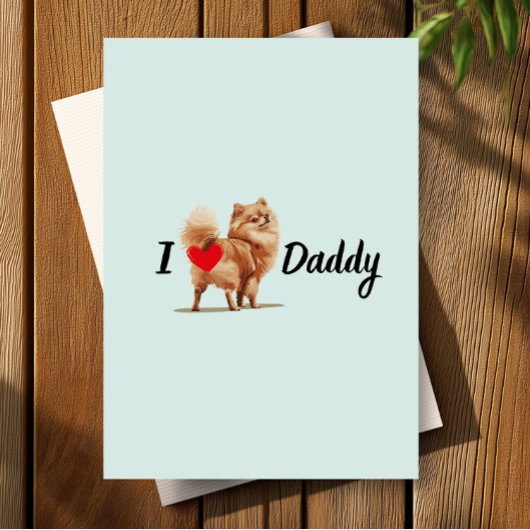 Grappige Pommerse Hond Bum Hart Vaders Dag Auto Kaart