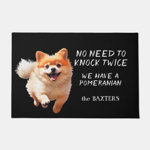 Grappige Pommerse hond hoeft niet twee keer te klo Deurmat