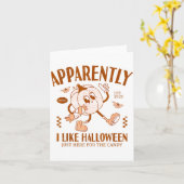 Grappige Pompoen Blijkbaar Houd Ik Van Halloween Kaart (Gele Bloem)