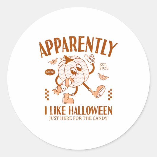 Grappige Pompoen Blijkbaar Houd Ik Van Halloween Ronde Sticker (Voorkant)