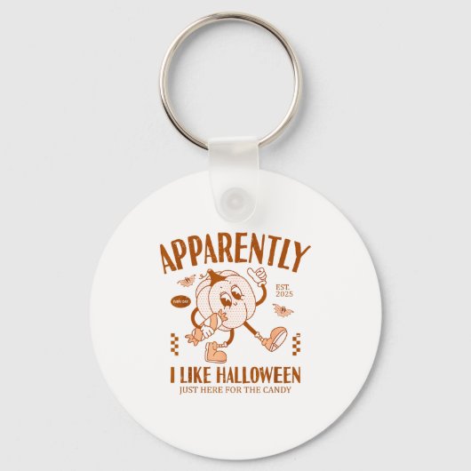 Grappige Pompoen Blijkbaar Houd Ik Van Halloween Sleutelhanger (Voorkant)