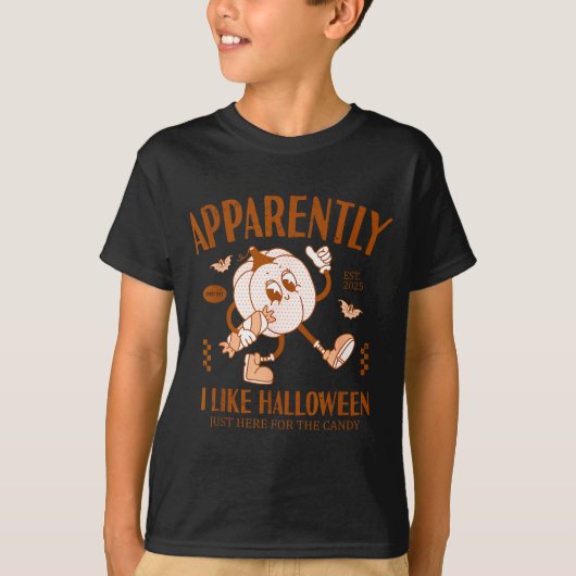 Grappige Pompoen Blijkbaar Houd Ik Van Halloween T-shirt (Voorkant)