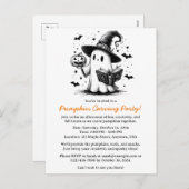 Grappige pompoen Carving Invitation Briefkaart (Voorkant / Achterkant)
