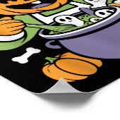 Grappige pompoen chef koken Halloween Cauldron Des Poster (Hoek)