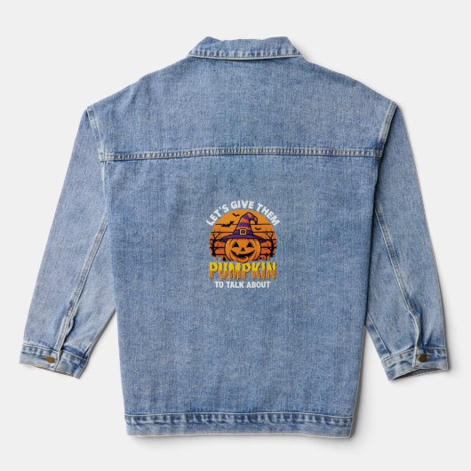 Grappige Pompoen Halloween Grappige Ontwerp2 (1)_1 Denim Jacket (Achterkant)