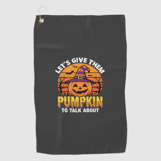 Grappige Pompoen Halloween Grappige Ontwerp2 (1)_1 Golfhanddoek (Voorkant)