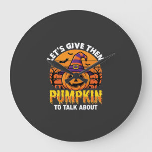 Grappige Pompoen Halloween Grappige Ontwerp2 (1)_1 Grote Klok