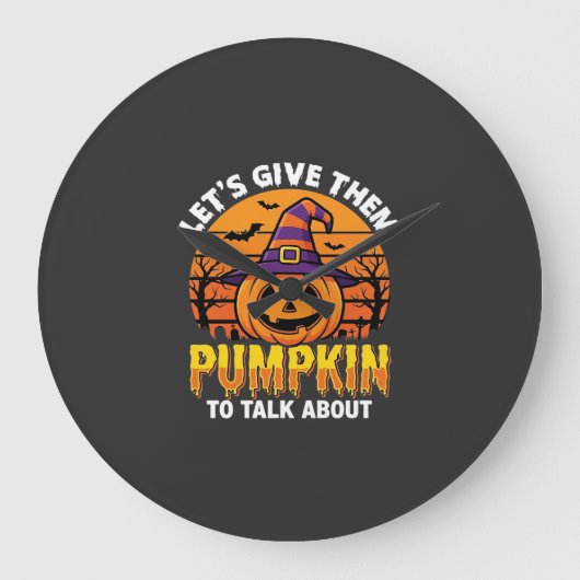 Grappige Pompoen Halloween Grappige Ontwerp2 (1)_1 Grote Klok (Voorkant)
