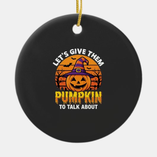 Grappige Pompoen Halloween Grappige Ontwerp2 (1)_1 Keramisch Ornament (Voorkant)