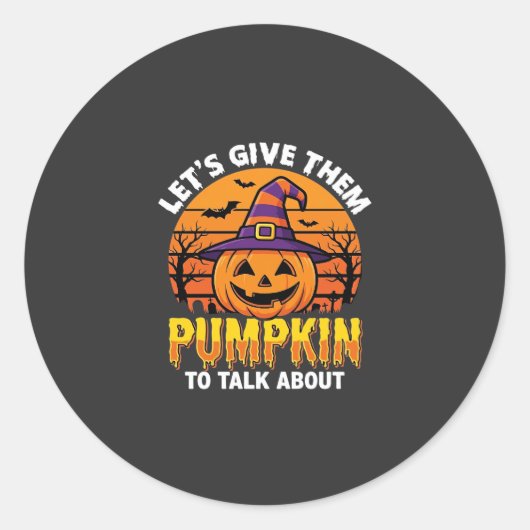 Grappige Pompoen Halloween Grappige Ontwerp2 (1)_1 Ronde Sticker (Voorkant)