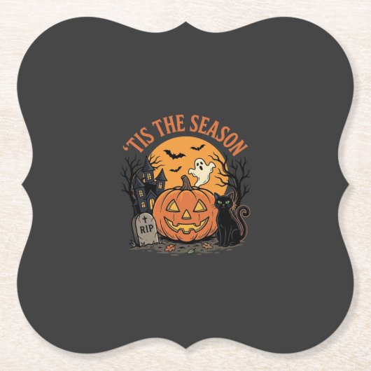 Grappige Pompoen Halloween Grappige Ontwerp2 (2)_1 Kartonnen Onderzetters (Voorkant)