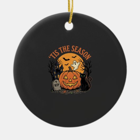 Grappige Pompoen Halloween Grappige Ontwerp2 (2)_1 Keramisch Ornament (Voorkant)
