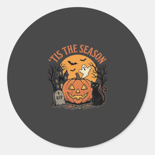 Grappige Pompoen Halloween Grappige Ontwerp2 (2)_1 Ronde Sticker (Voorkant)
