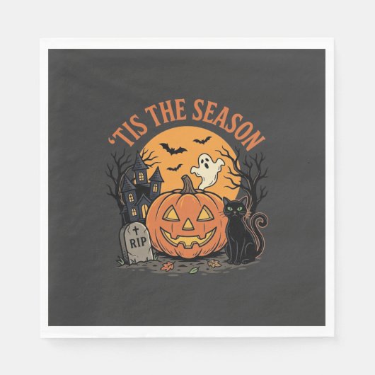 Grappige Pompoen Halloween Grappige Ontwerp2 (2)_1 Servet (Voorkant)