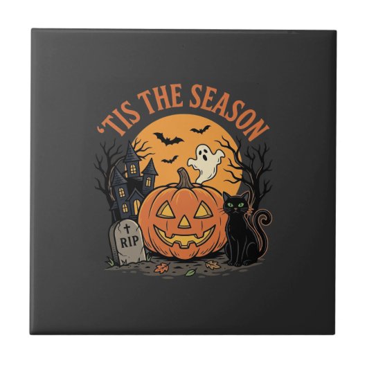 Grappige Pompoen Halloween Grappige Ontwerp2 (2)_1 Tegeltje (Voorkant)