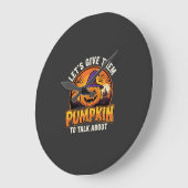 Grappige Pompoen Halloween Grappige Ontwerp_1 Grote Klok (Hoek)