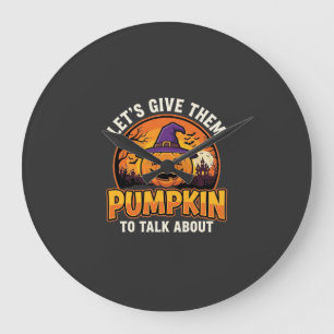 Grappige Pompoen Halloween Grappige Ontwerp_1 Grote Klok
