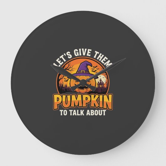 Grappige Pompoen Halloween Grappige Ontwerp_1 Grote Klok (Voorkant)