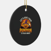 Grappige Pompoen Halloween Grappige Ontwerp_1 Keramisch Ornament (Rechts)