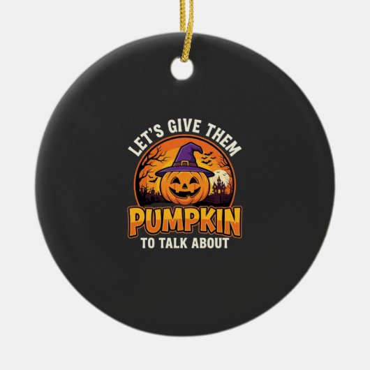 Grappige Pompoen Halloween Grappige Ontwerp_1 Keramisch Ornament (Voorkant)