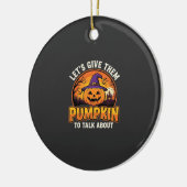 Grappige Pompoen Halloween Grappige Ontwerp_1 Keramisch Ornament (Links)