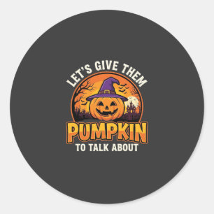 Grappige Pompoen Halloween Grappige Ontwerp_1 Ronde Sticker