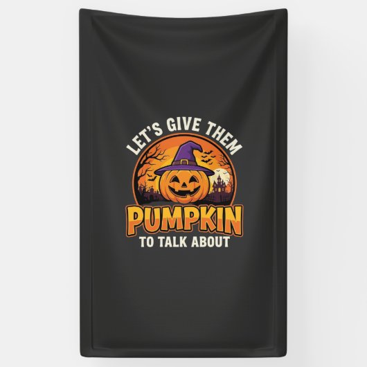 Grappige Pompoen Halloween Grappige Ontwerp_1 Spandoek (Verticaal)
