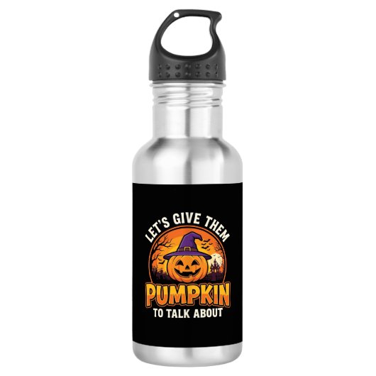 Grappige Pompoen Halloween Grappige Ontwerp_1 Waterfles (Voorkant)