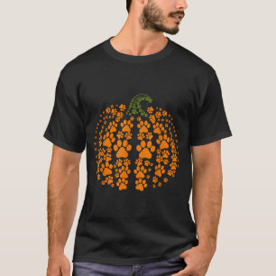 Grappige Pompoen Halloween Poot Hond T-shirt