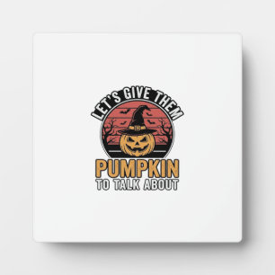 Grappige Pompoen Halloween Vintage Shirt Ontwerp_1 Fotoplaat