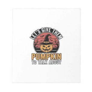Grappige Pompoen Halloween Vintage Shirt Ontwerp_1 Notitieblok
