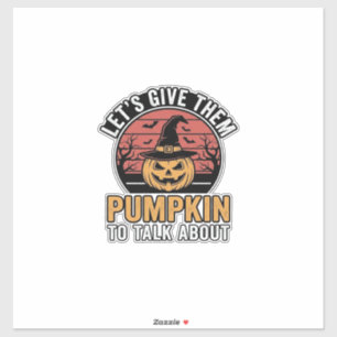 Grappige Pompoen Halloween Vintage Shirt Ontwerp_1 Sticker
