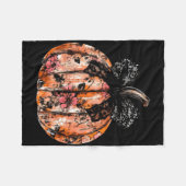 Grappige pompoen Happy Halloween Lace Coquette Bow Fleece Deken (Voorkant (Horizontaal))
