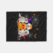 Grappige Pompoen Heks Bichon Frise Hond Halloween Fleece Deken (Voorkant (Horizontaal))