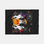 Grappige Pompoen Heks Boston Terrier Hond Hallowee Fleece Deken (Voorkant (Horizontaal))
