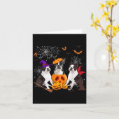 Grappige Pompoen Heks Boston Terrier Hond Hallowee Kaart (Gele Bloem)